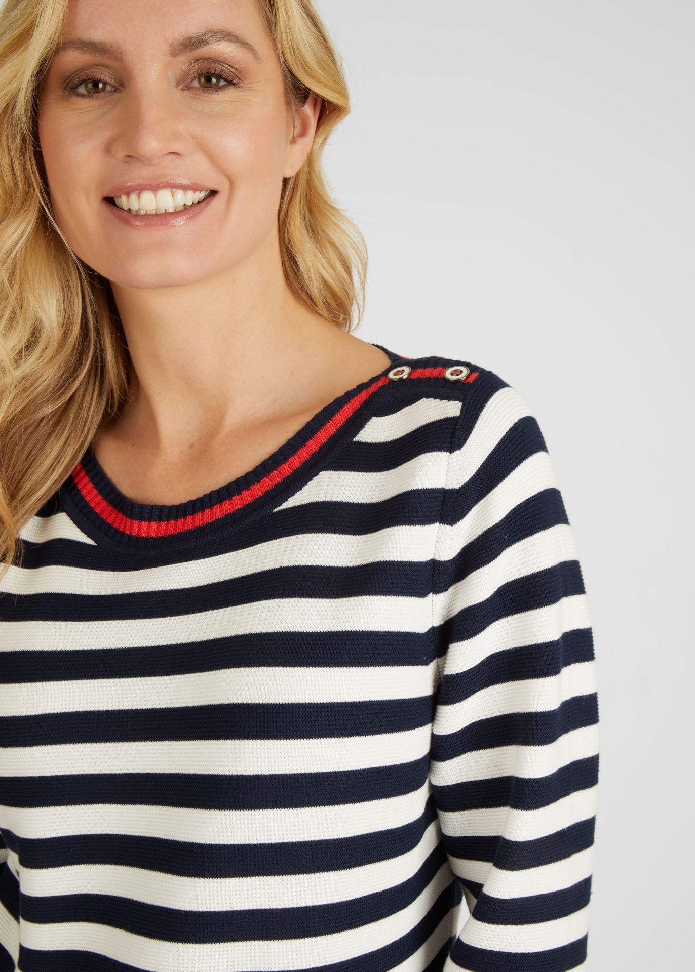 113617 - Navy & Cream Strip jumper - Rabe