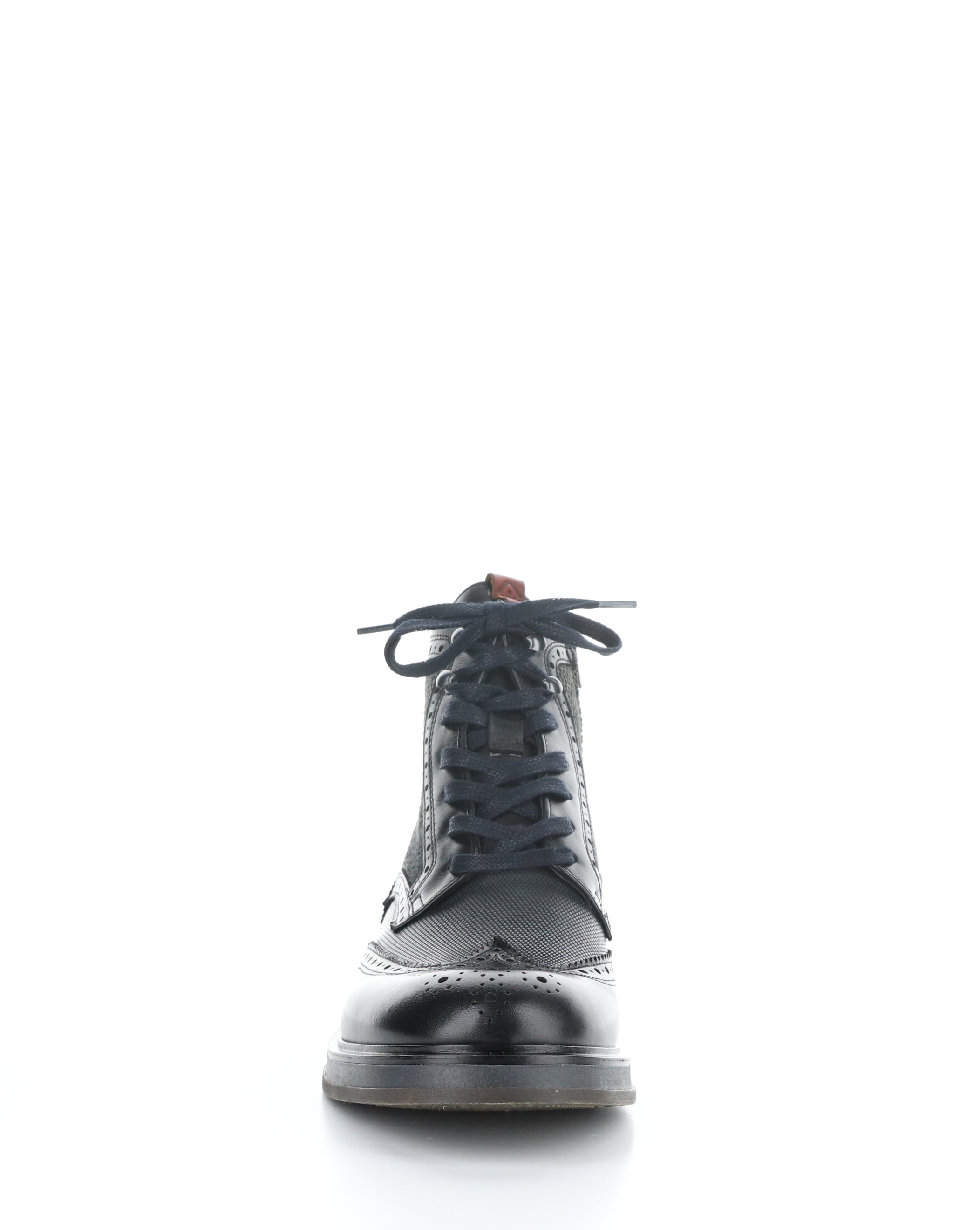 12432 BLACK COMBO Round Toe Boots