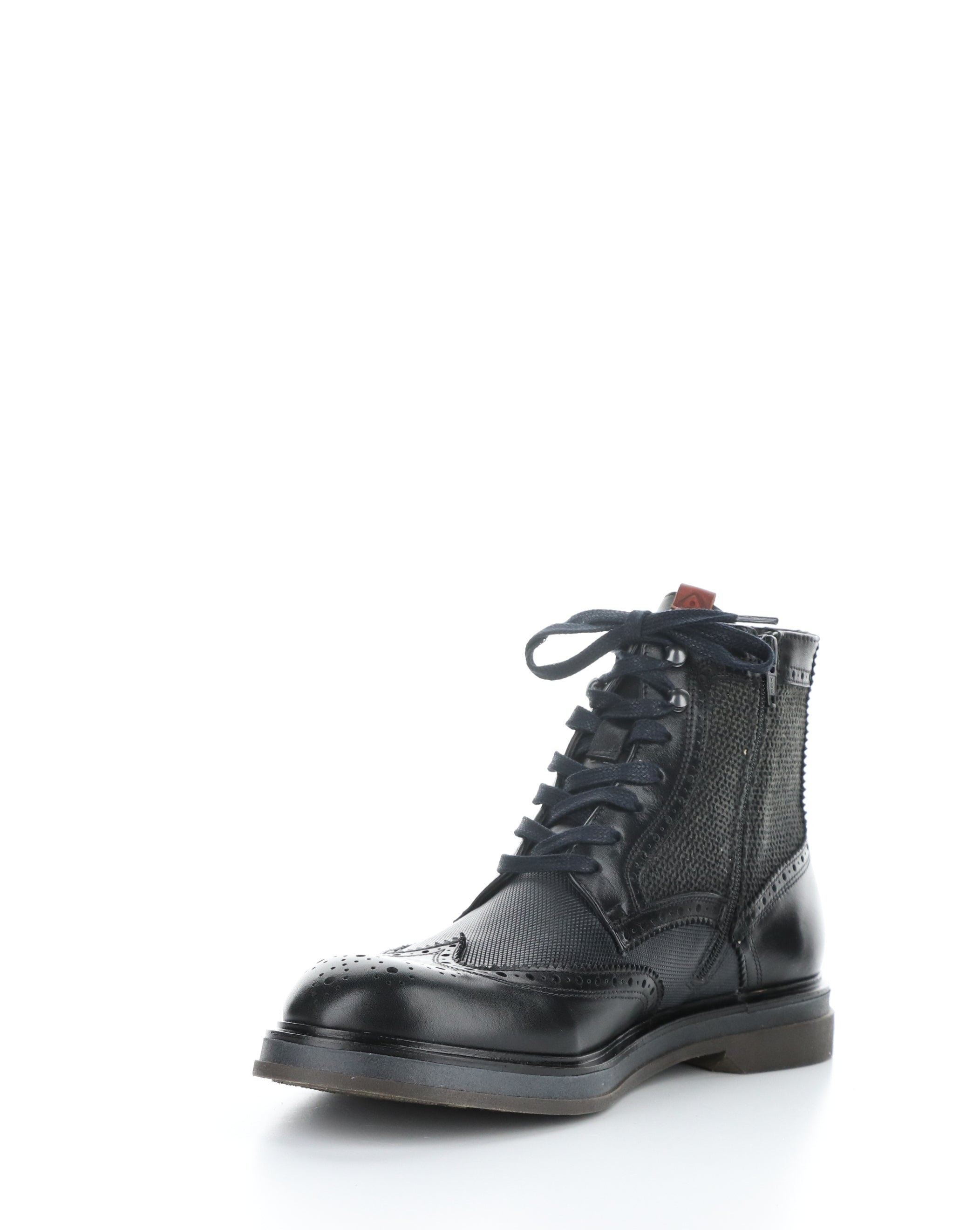 12432 BLACK COMBO Round Toe Boots