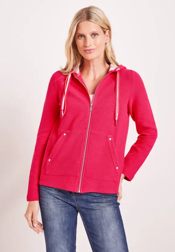 319398- Strawberry Red Zip Jacket - Cecil