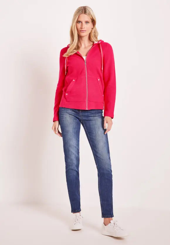 319398- Strawberry Red Zip Jacket - Cecil