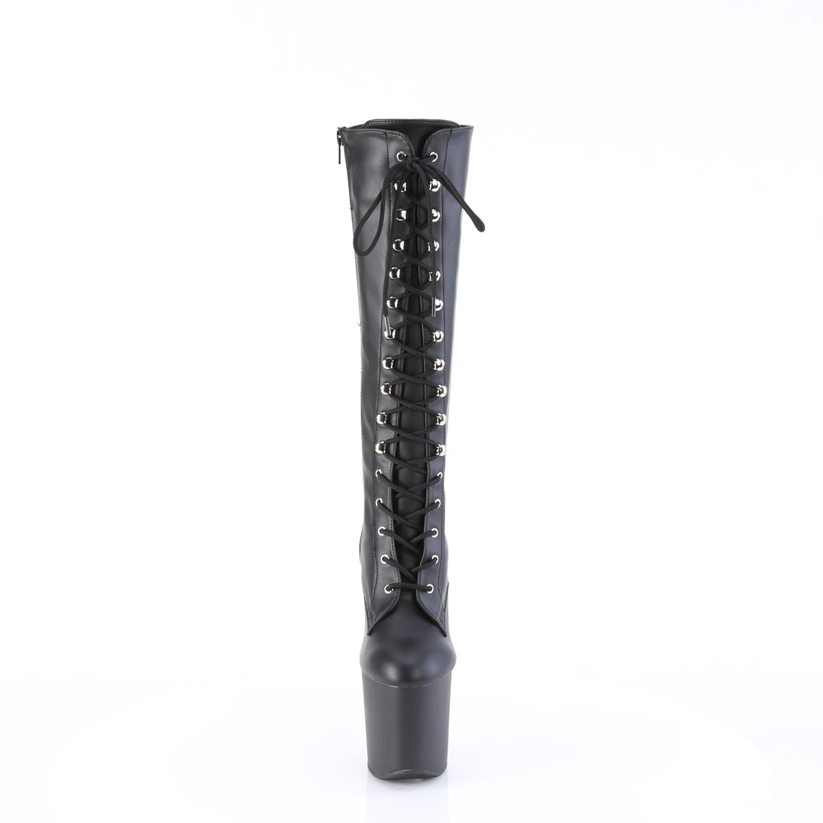 8 Inch Heelless CRAZE-2023 Black Stretch Pu