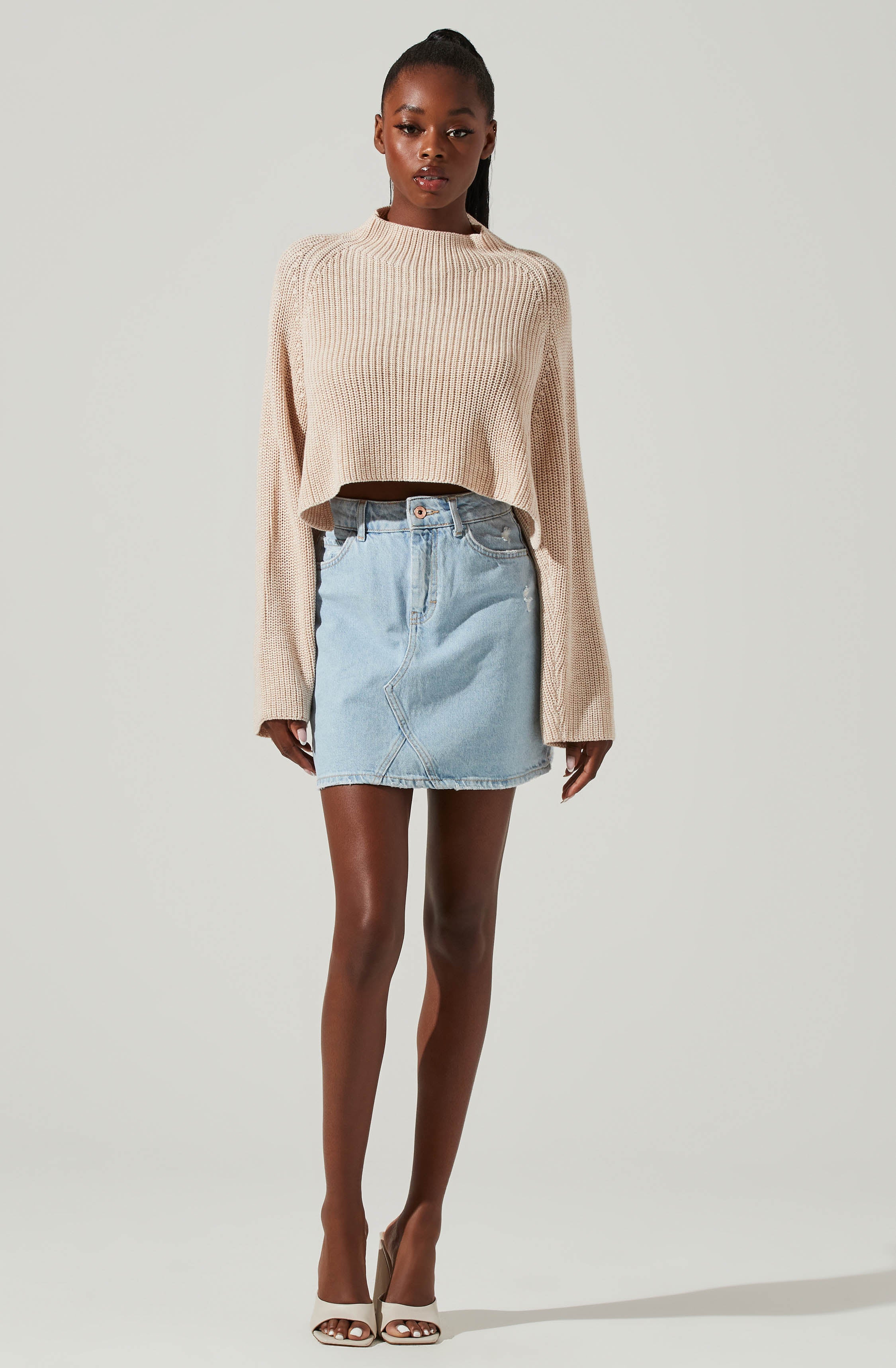 Ace Cropped Mock Neck Sweater