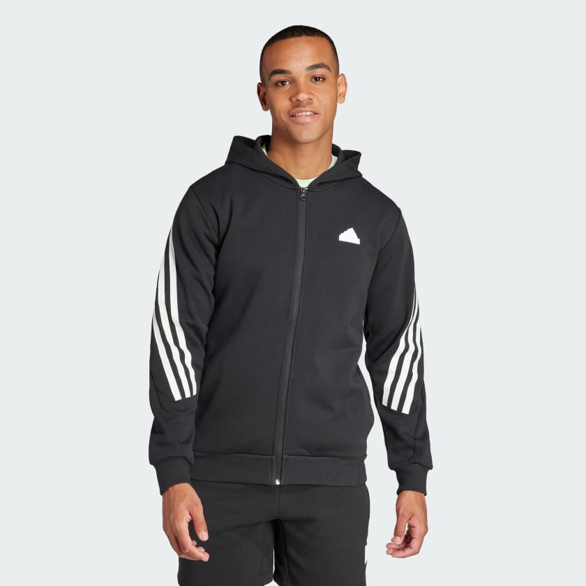 ADIDAS MENS FUTURE ICONS 3-STRIPE BLACK JACKET