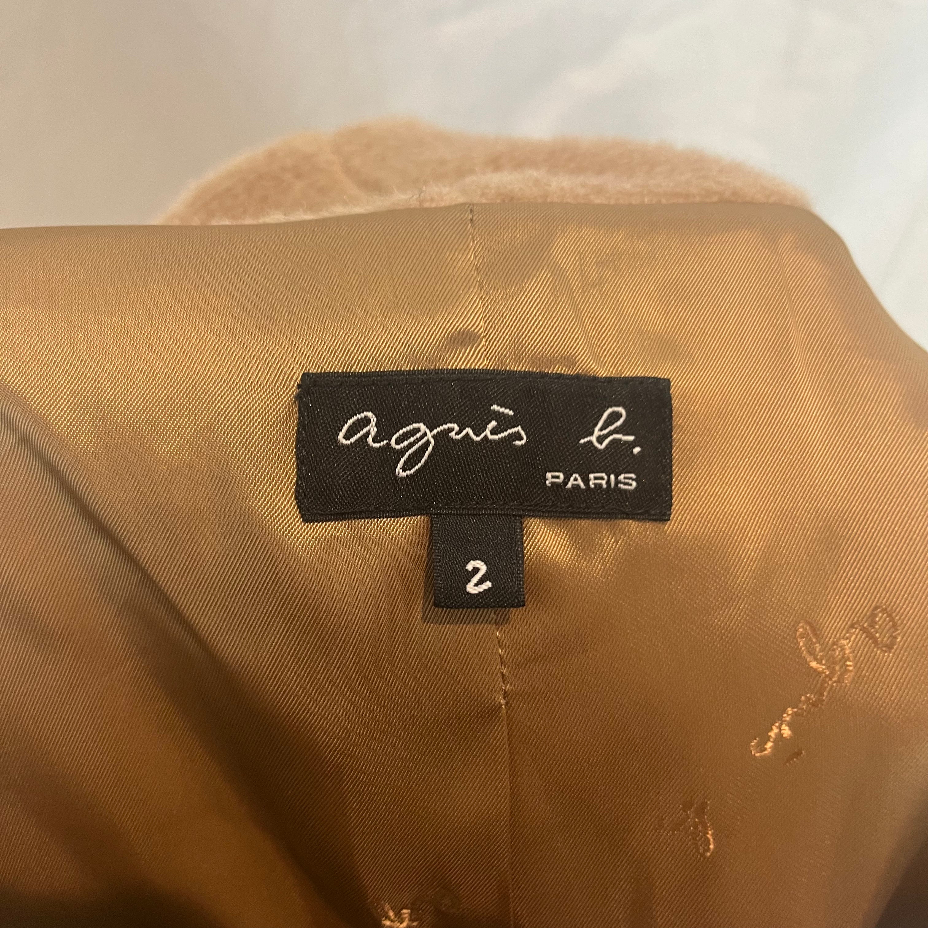 Agnes B Brand New 795 Camel Alpaca & Wool Germain Coat M