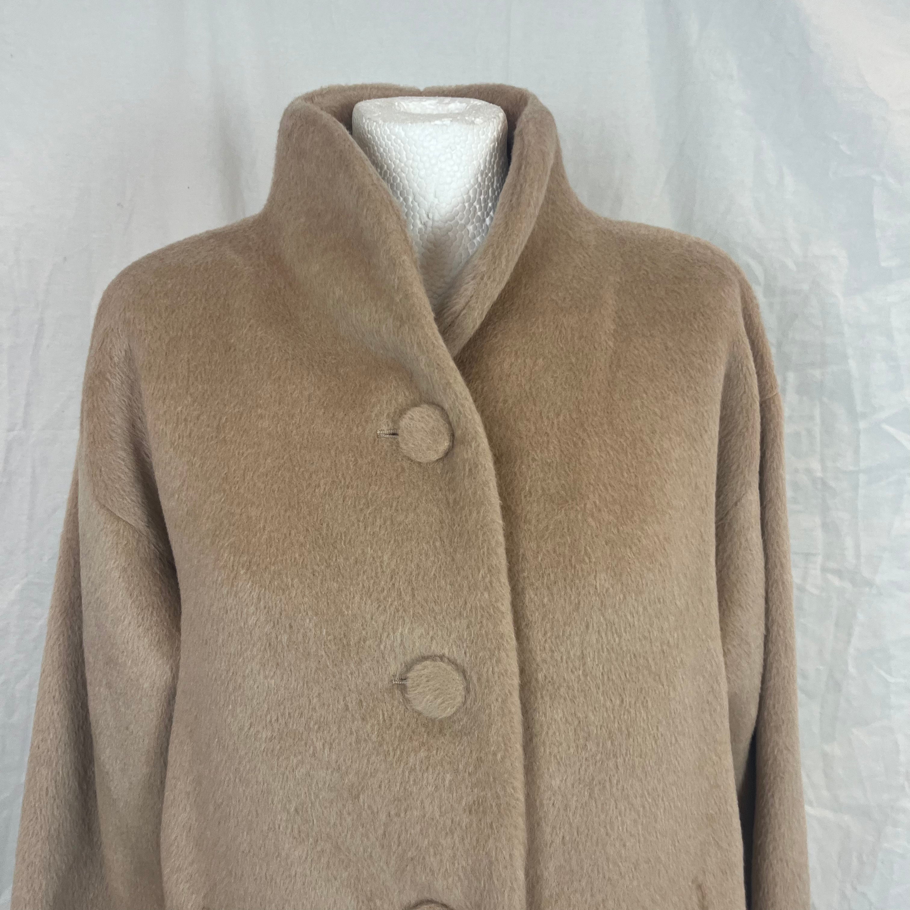 Agnes B Brand New 795 Camel Alpaca & Wool Germain Coat M