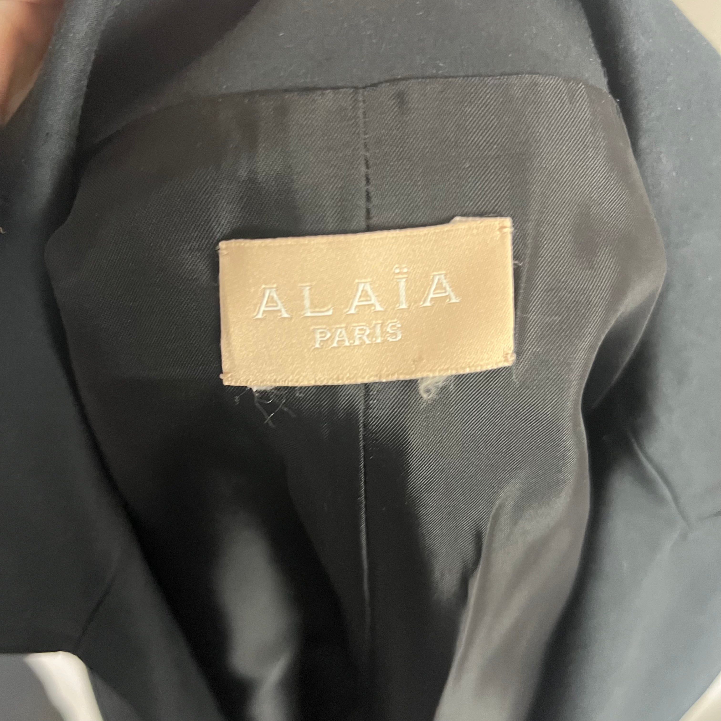 Alaia 2830 Black Coated & Belted Cotton Coat S