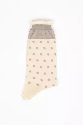 AM-62A Polka Dot Socks Ivory