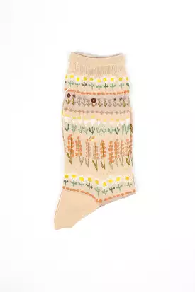 AM-763 Floret Terrace Socks Peach