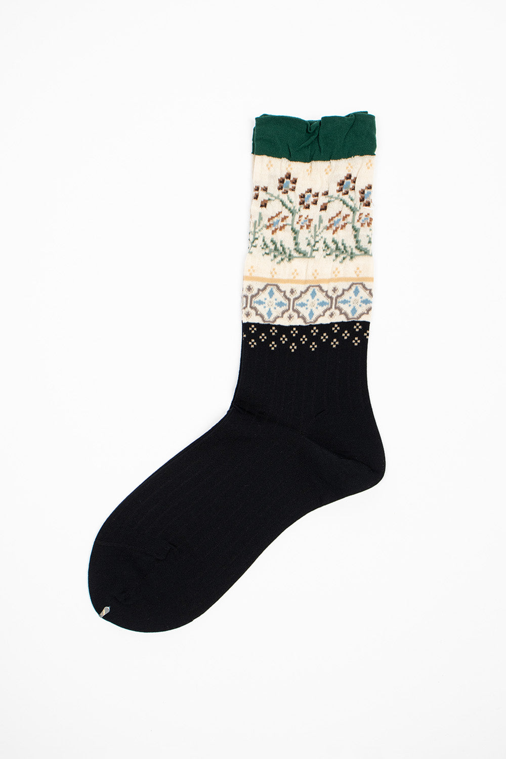 AM-770 Floral Mosaic Socks Black