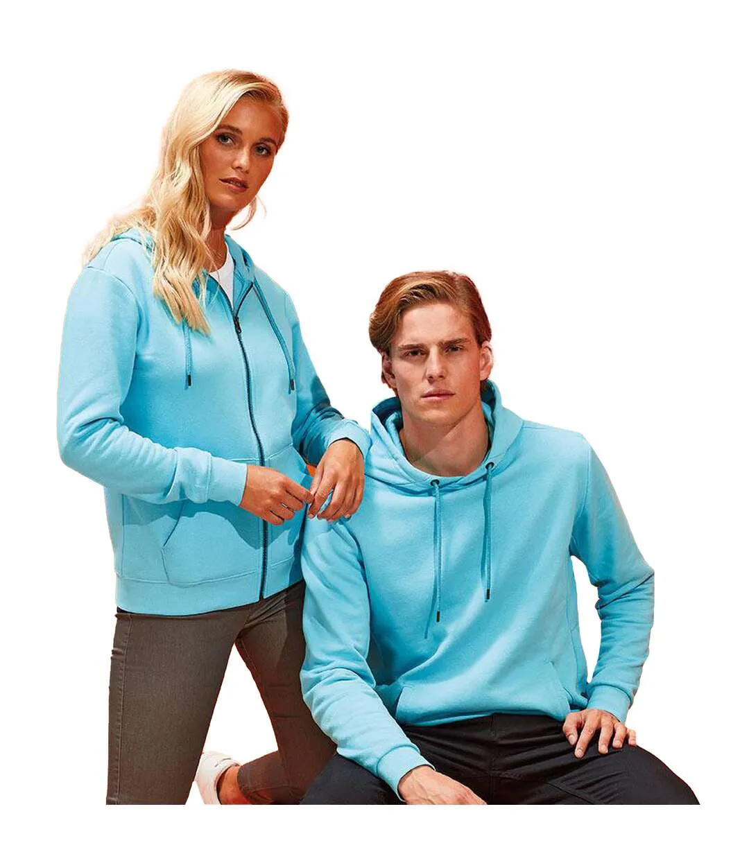 Asquith & Fox Womens Zip-Through Organic Hoodie (Bright Ocean) - UTRW7147