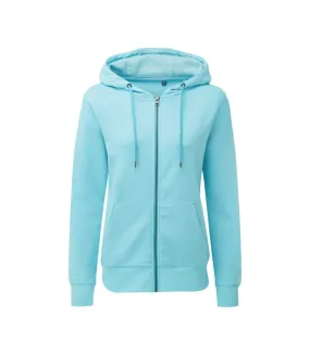 Asquith & Fox Womens Zip-Through Organic Hoodie (Bright Ocean) - UTRW7147