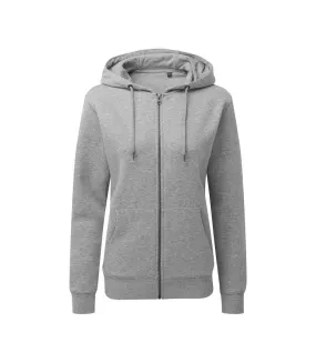 Asquith & Fox Womens Zip-Through Organic Hoodie (Heather Grey) - UTRW7147