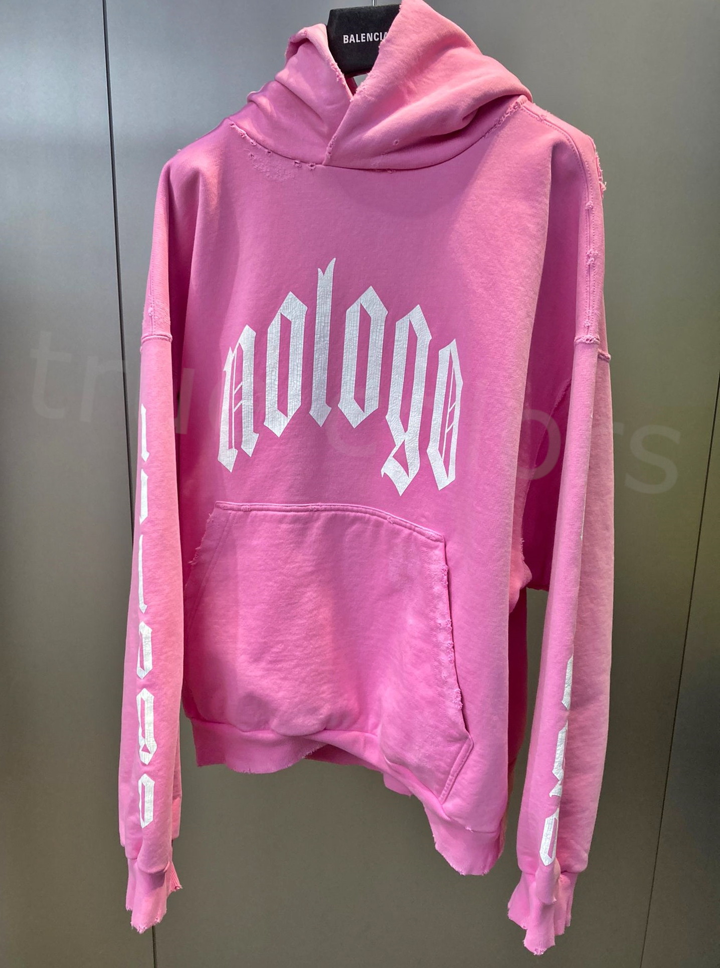 BALENCIAGA  |Nologo Hoodie Medium Fit in Light Pink