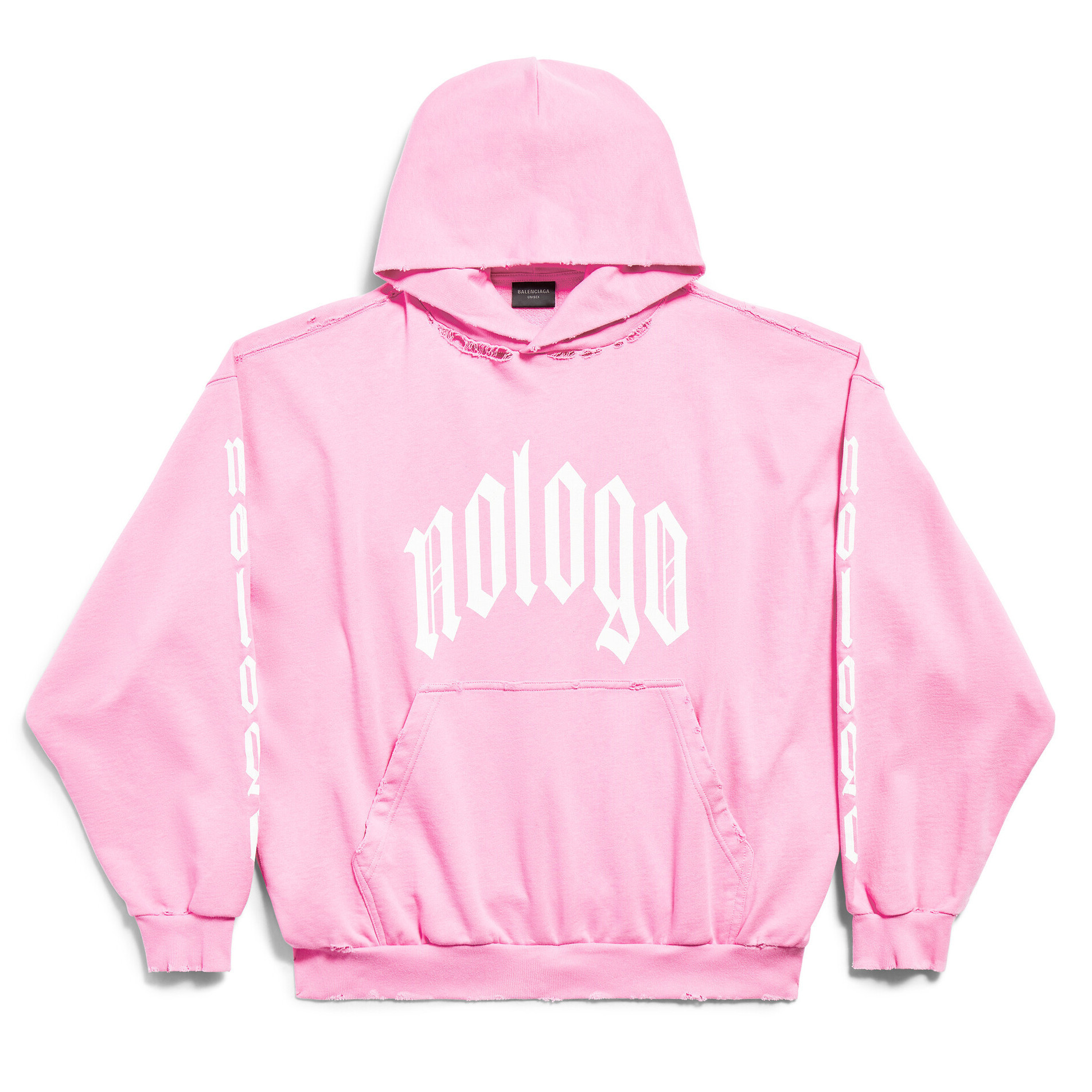 BALENCIAGA  |Nologo Hoodie Medium Fit in Light Pink