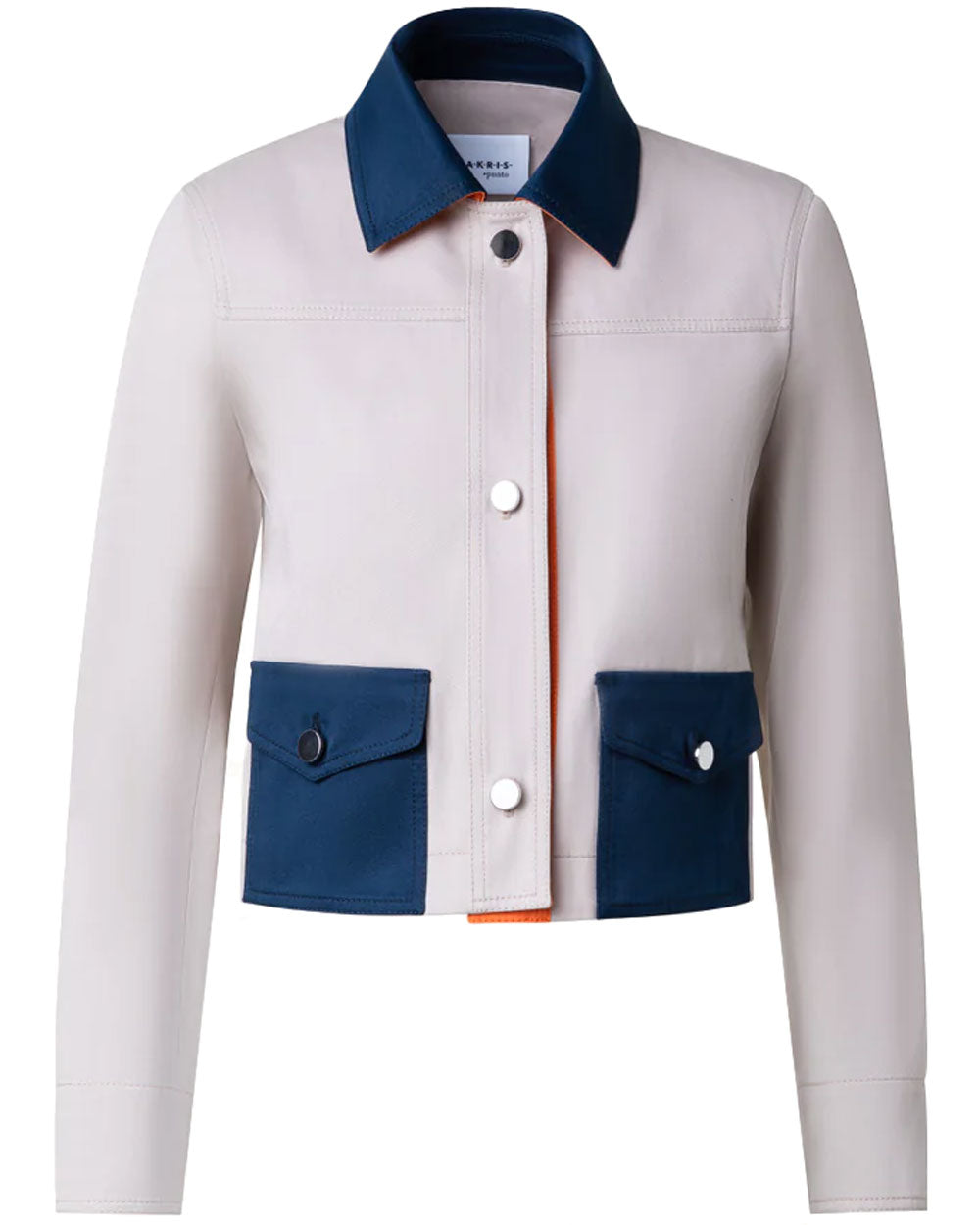 Beige Colorblock Gabardine Jacket