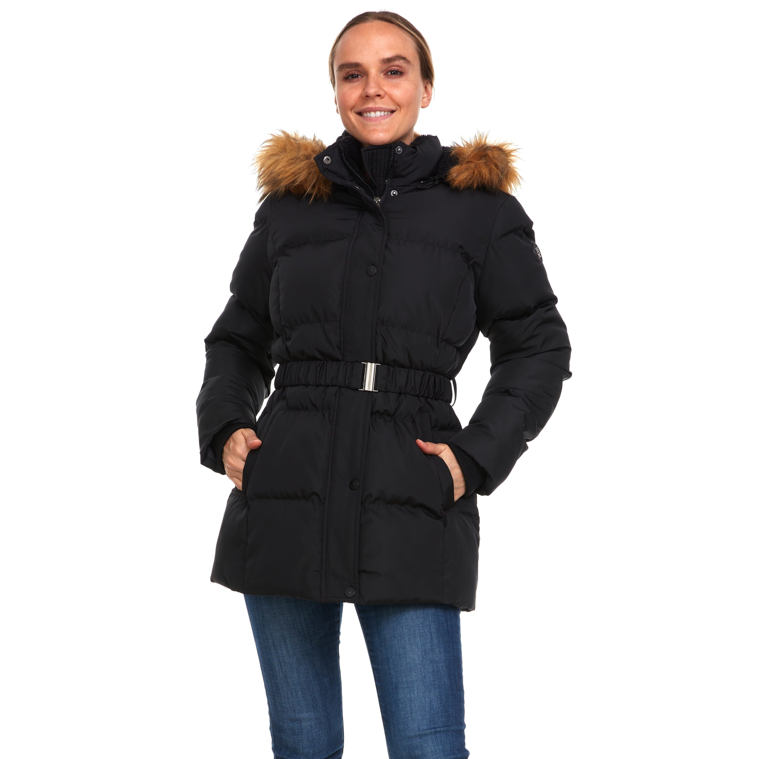 Beverly Hills Polo Club Women's Quilted Puffer Coat with Hood (Standard and Plus Size)