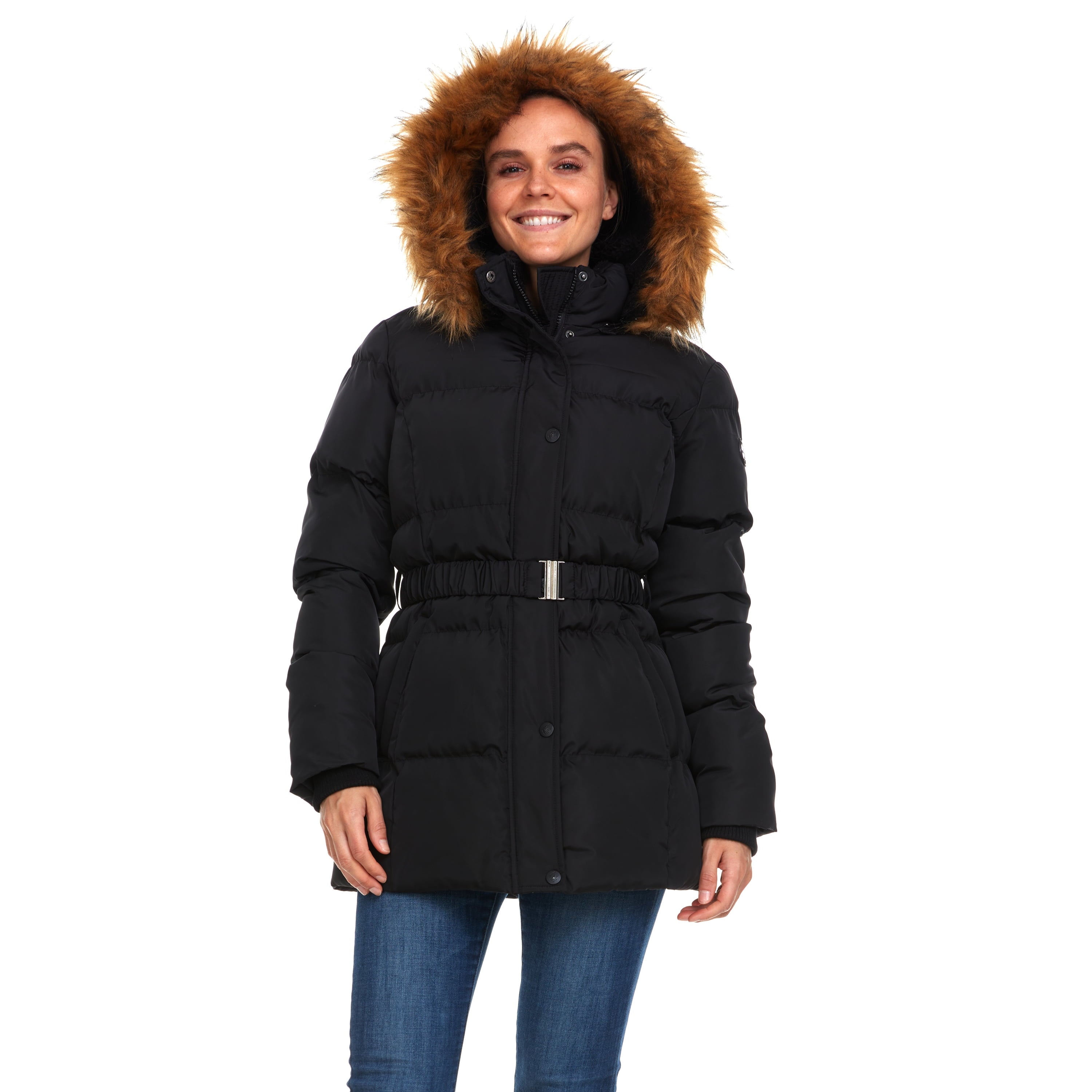 Beverly Hills Polo Club Women's Quilted Puffer Coat with Hood (Standard and Plus Size)