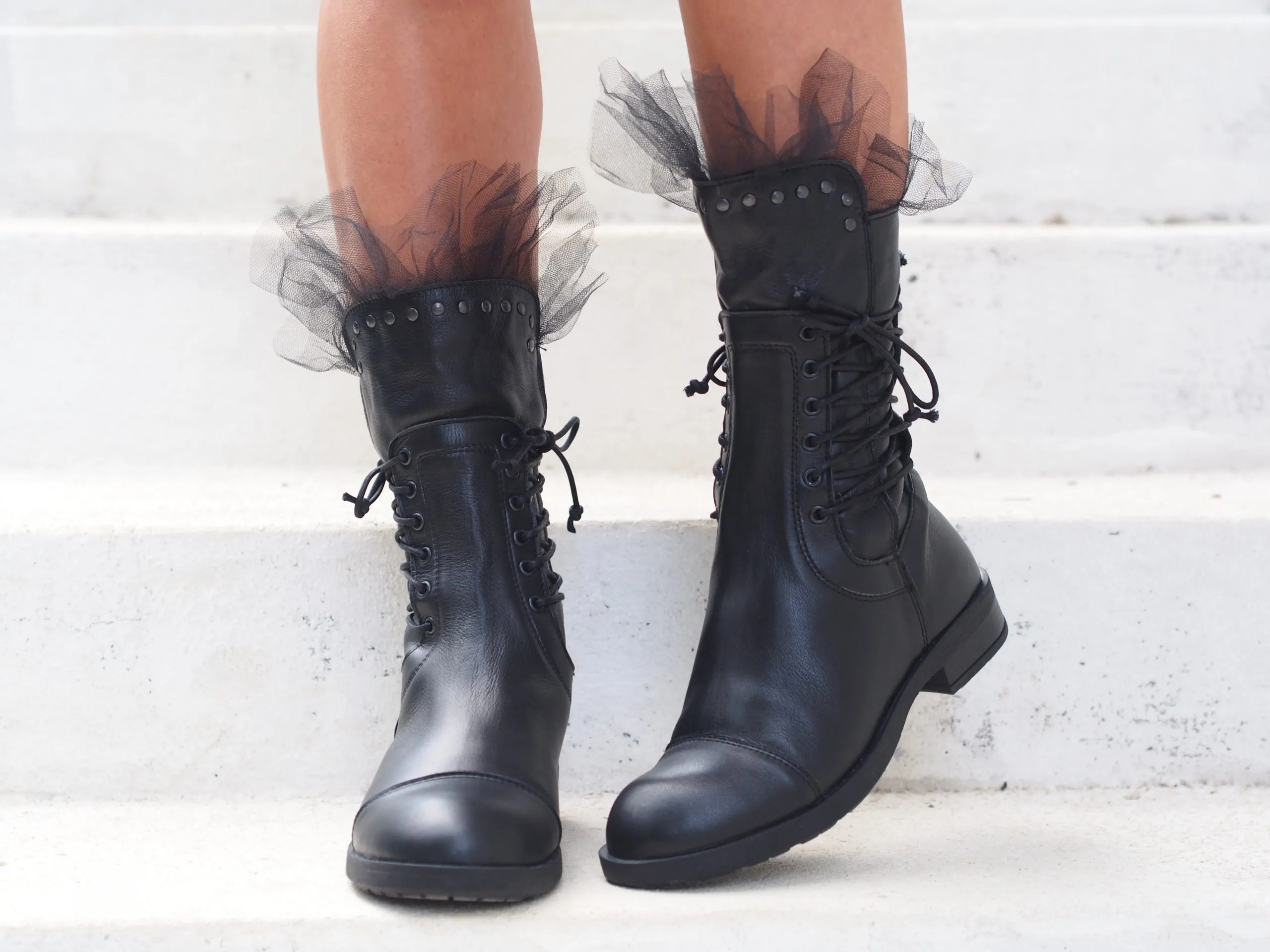 Black genuine leather boots/woman genuine leather boots/woman casual boots