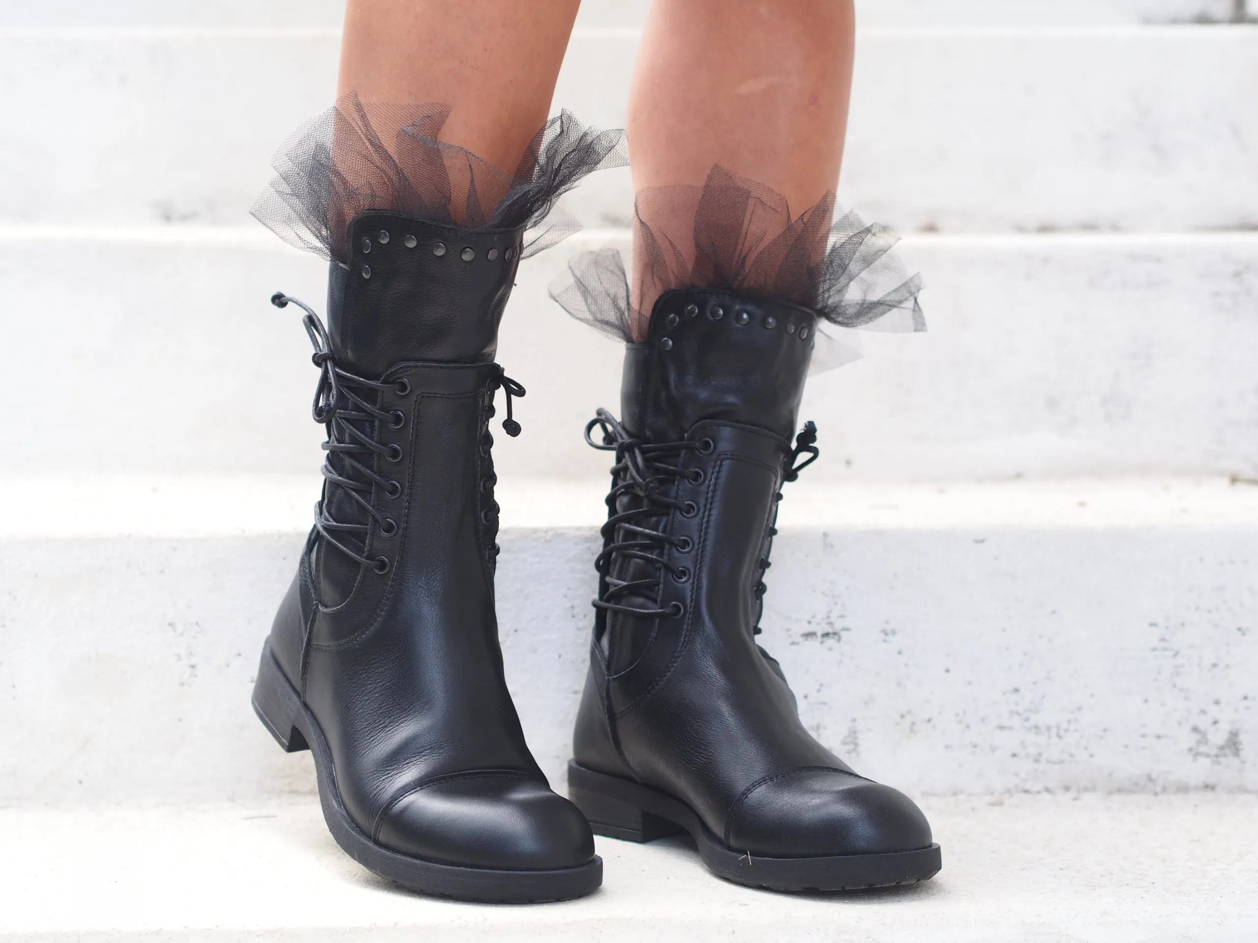 Black genuine leather boots/woman genuine leather boots/woman casual boots