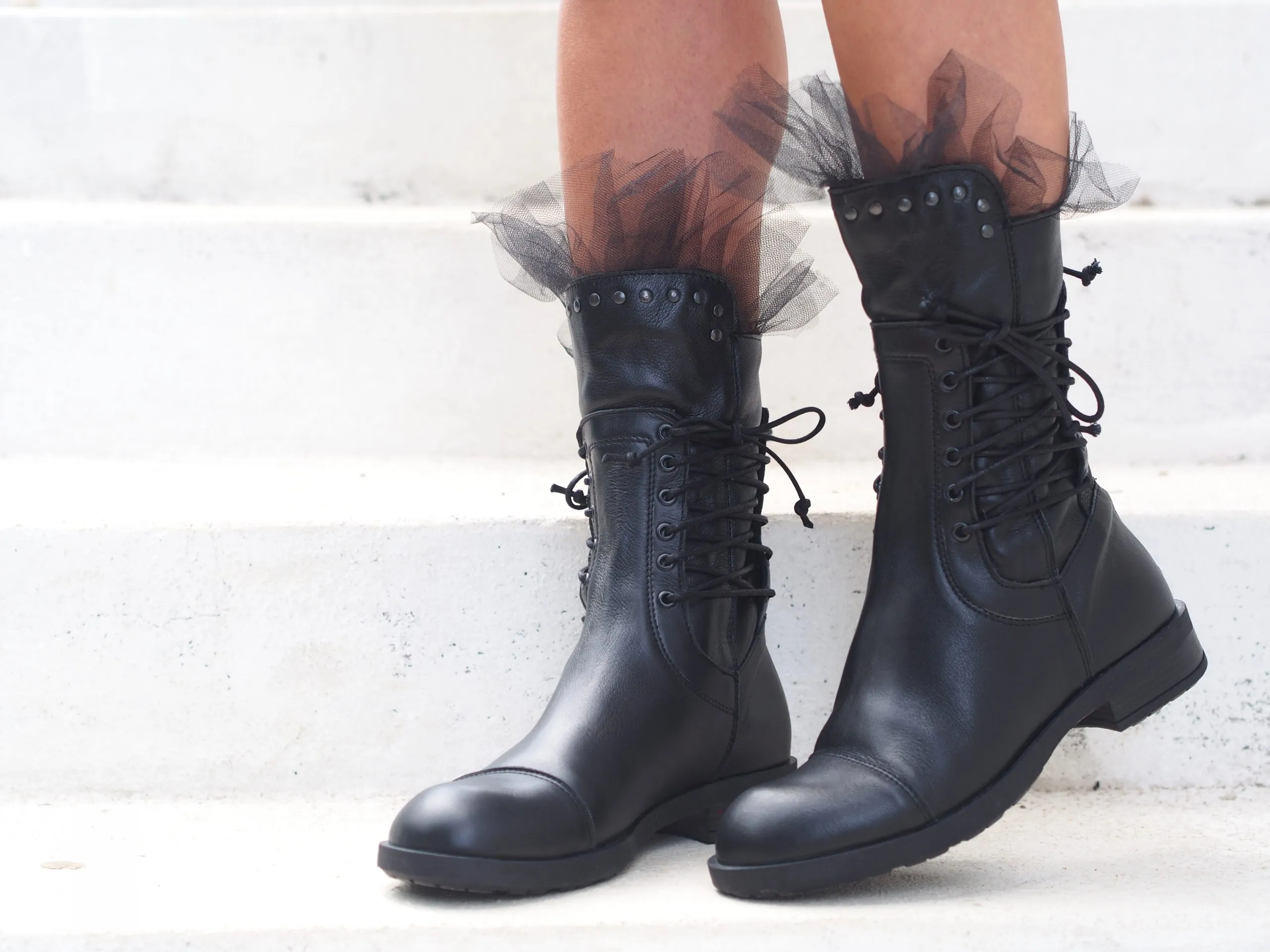 Black genuine leather boots/woman genuine leather boots/woman casual boots