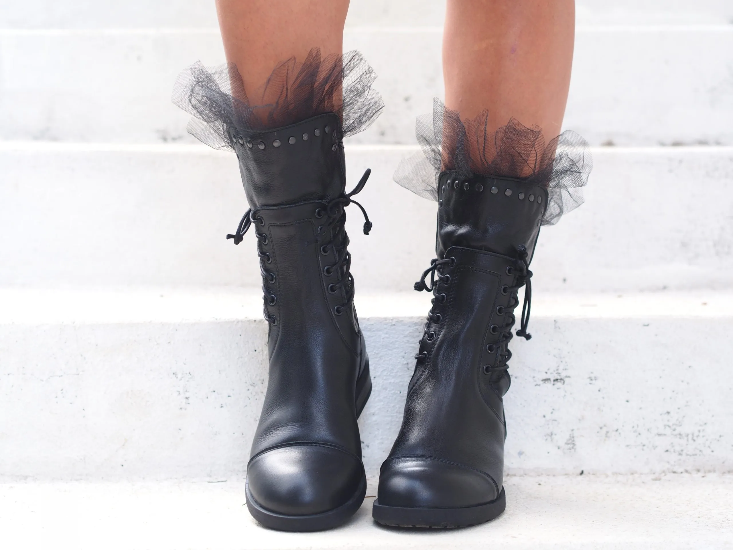 Black genuine leather boots/woman genuine leather boots/woman casual boots