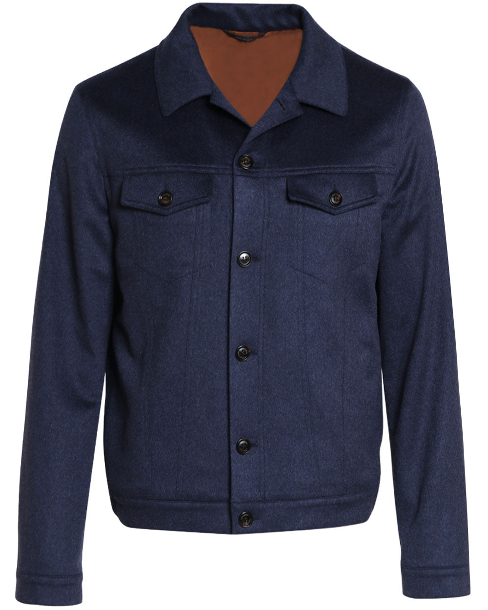 Blue Ocean Mix Cashmere Trucker Jacket