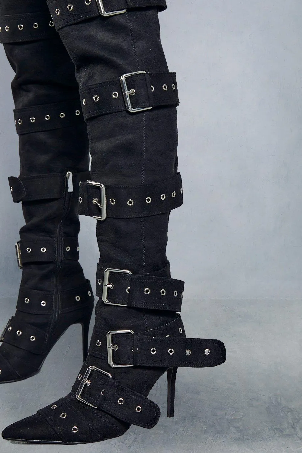 Boots | Over The Knee Buckle Boots | MissPap