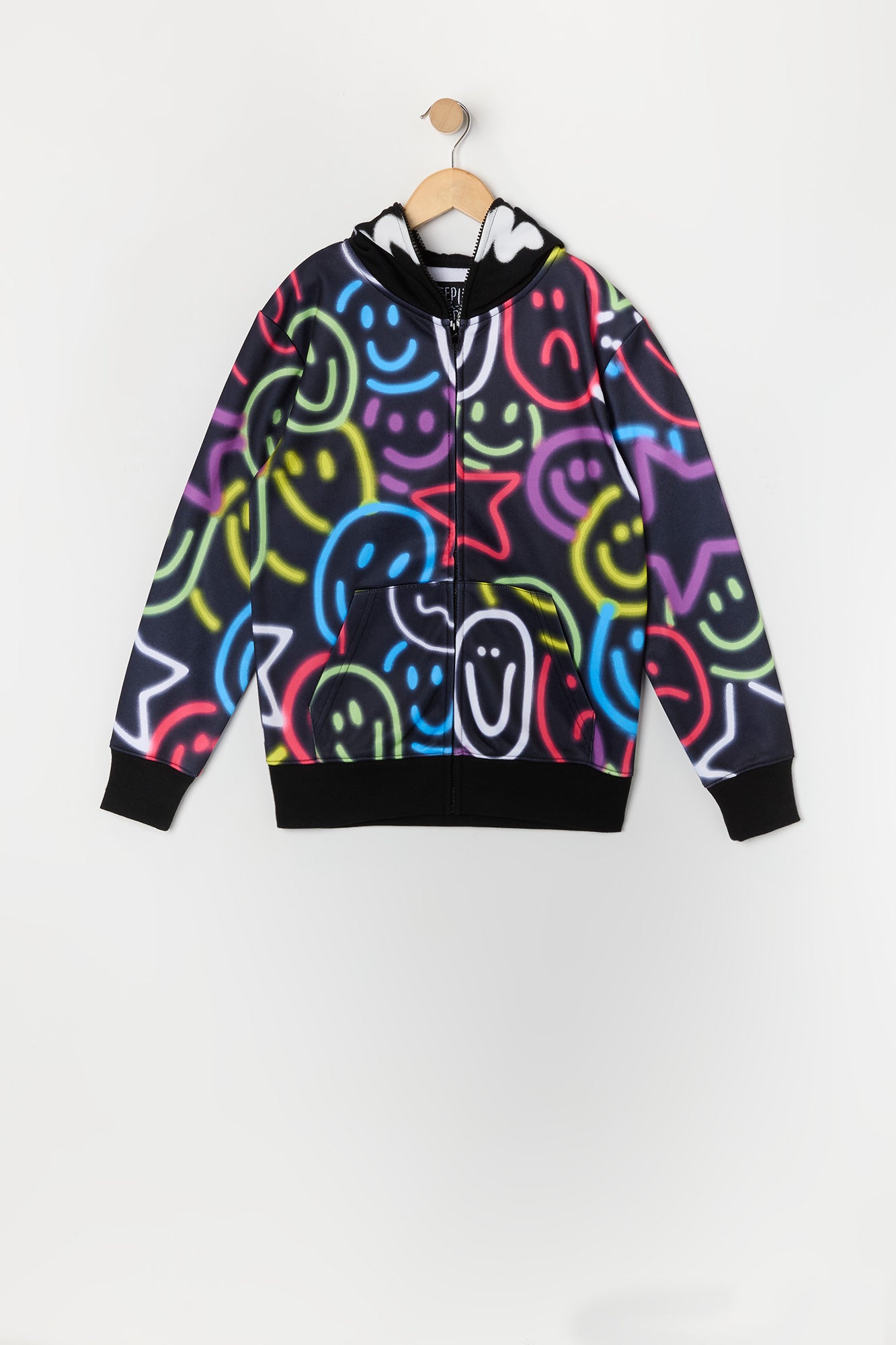 Boys Graffiti Man Print Full Zip Hoodie