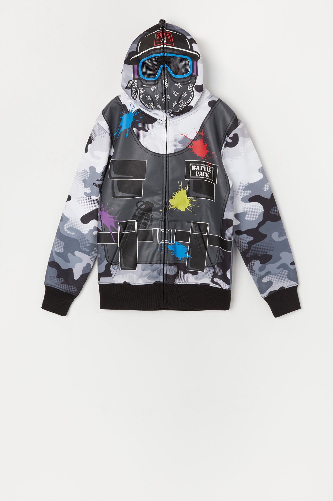 Boys Paintball Print Full Zip Hoodie