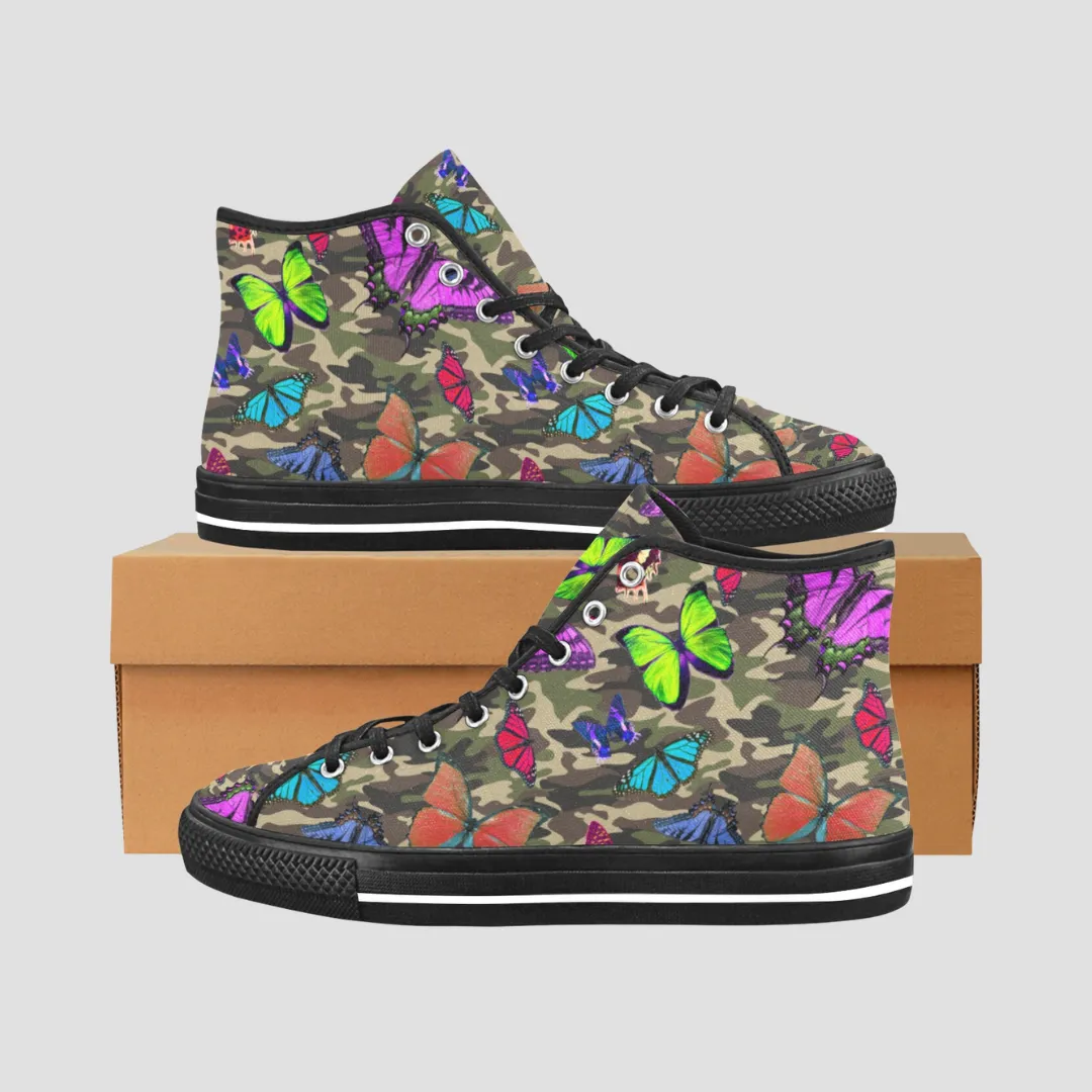 Butterfly Camo High Top Canvas Shoes