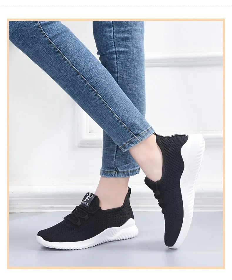 Casual Sneakers Comfortable Breathable Women Lace-up Shoes