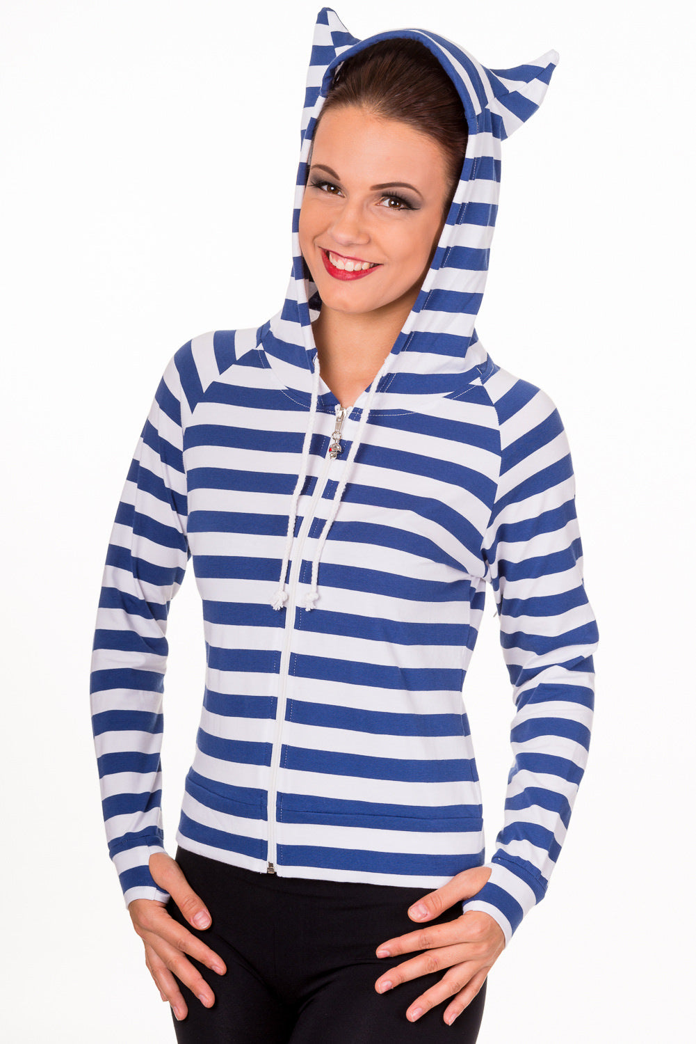 Cat Ears Striped Hoodie