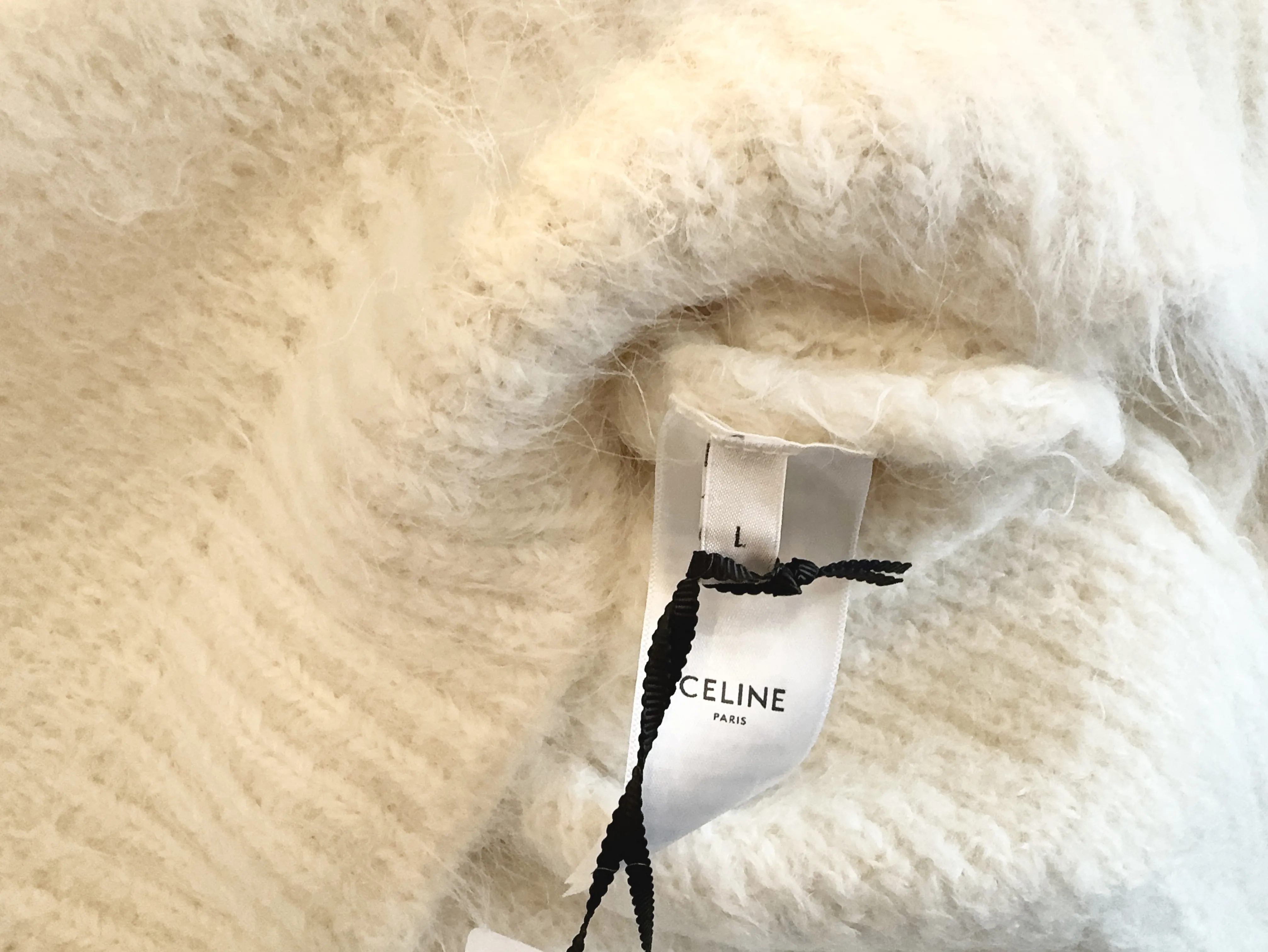 CELINE  |BOAT NECK TRIOMPHE SWEATER IN ALPACA WOOL 2AC99309T.01OW