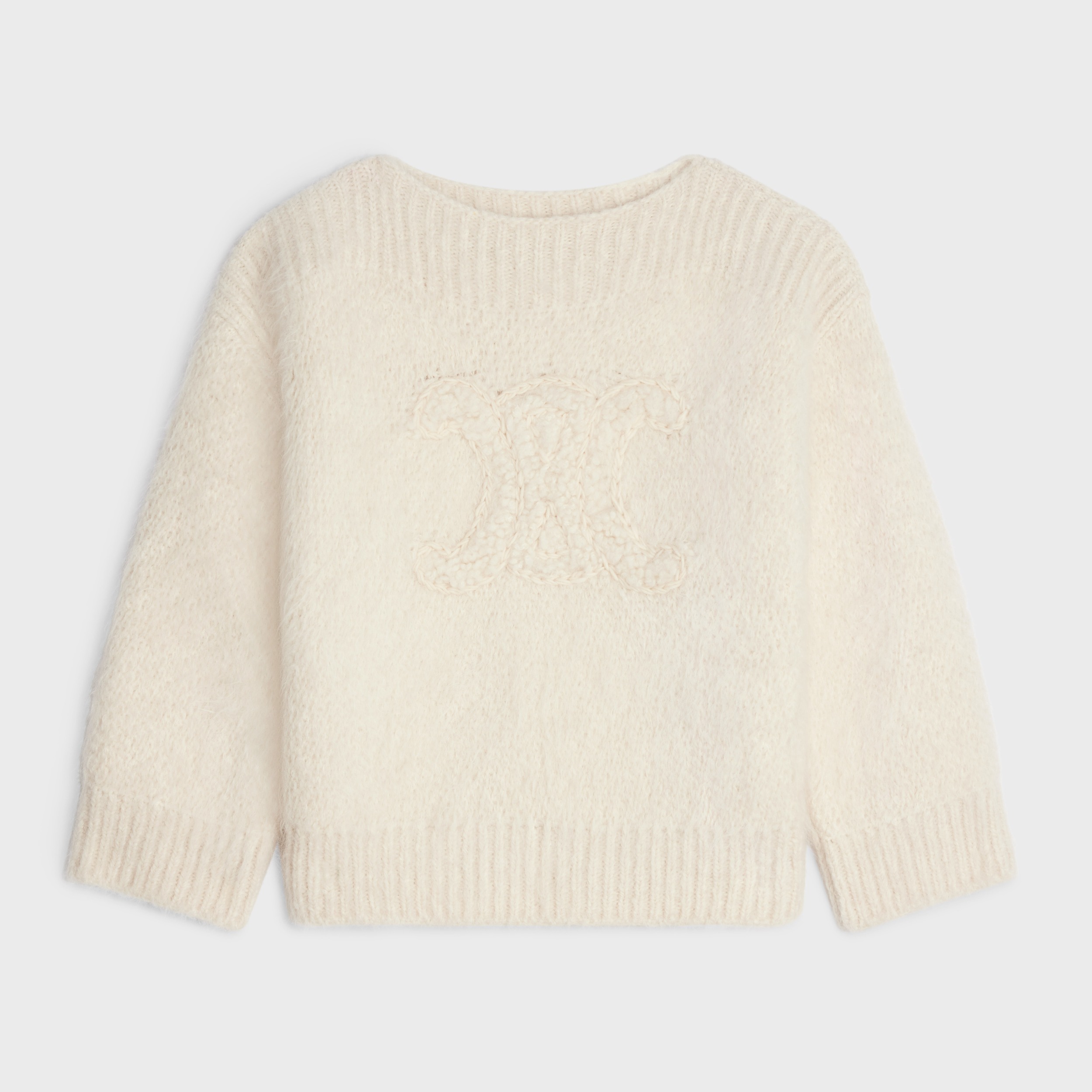 CELINE  |BOAT NECK TRIOMPHE SWEATER IN ALPACA WOOL 2AC99309T.01OW