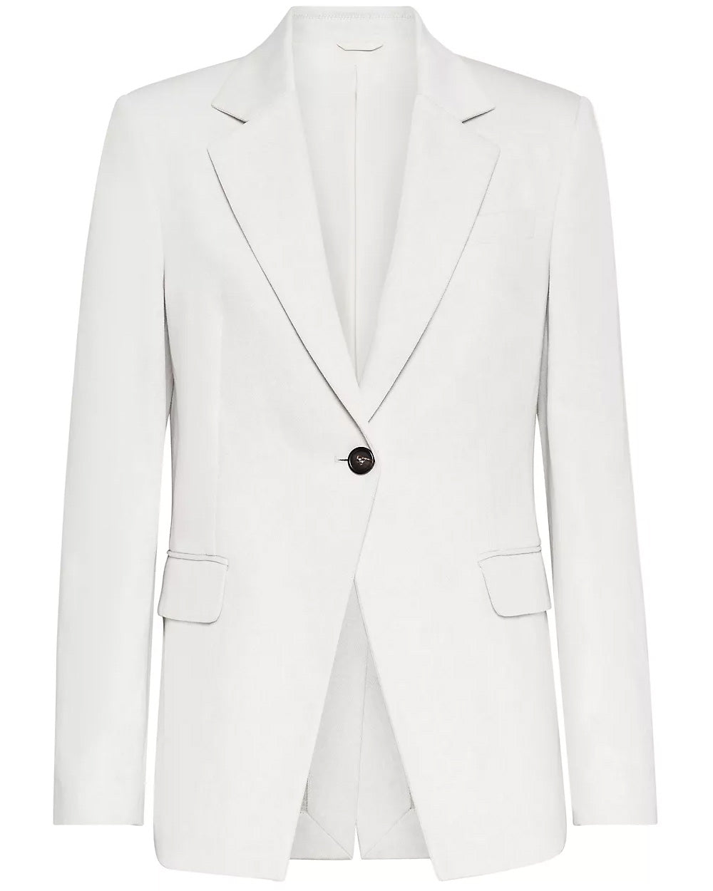 Chalk Linen Single Button Jacket