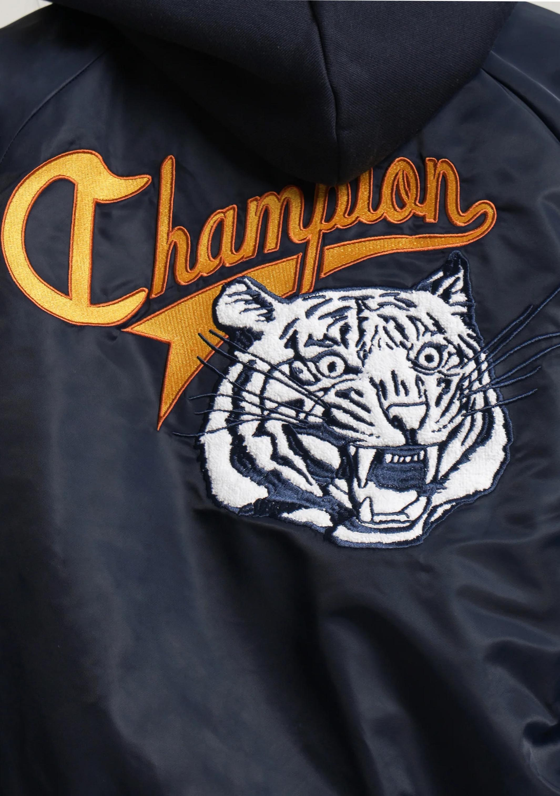 Champion Womens ReBound Letterman Jacket <br> CREMN NAV