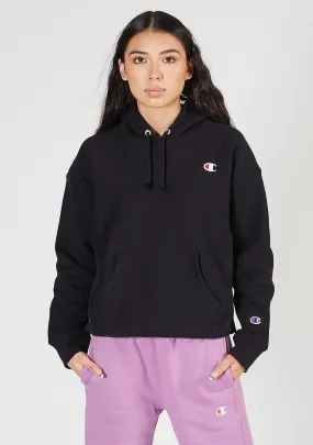 Champion Womens Reverse Weave C Logo Regular Fit Hoodie Black <br> CWFBN BLK