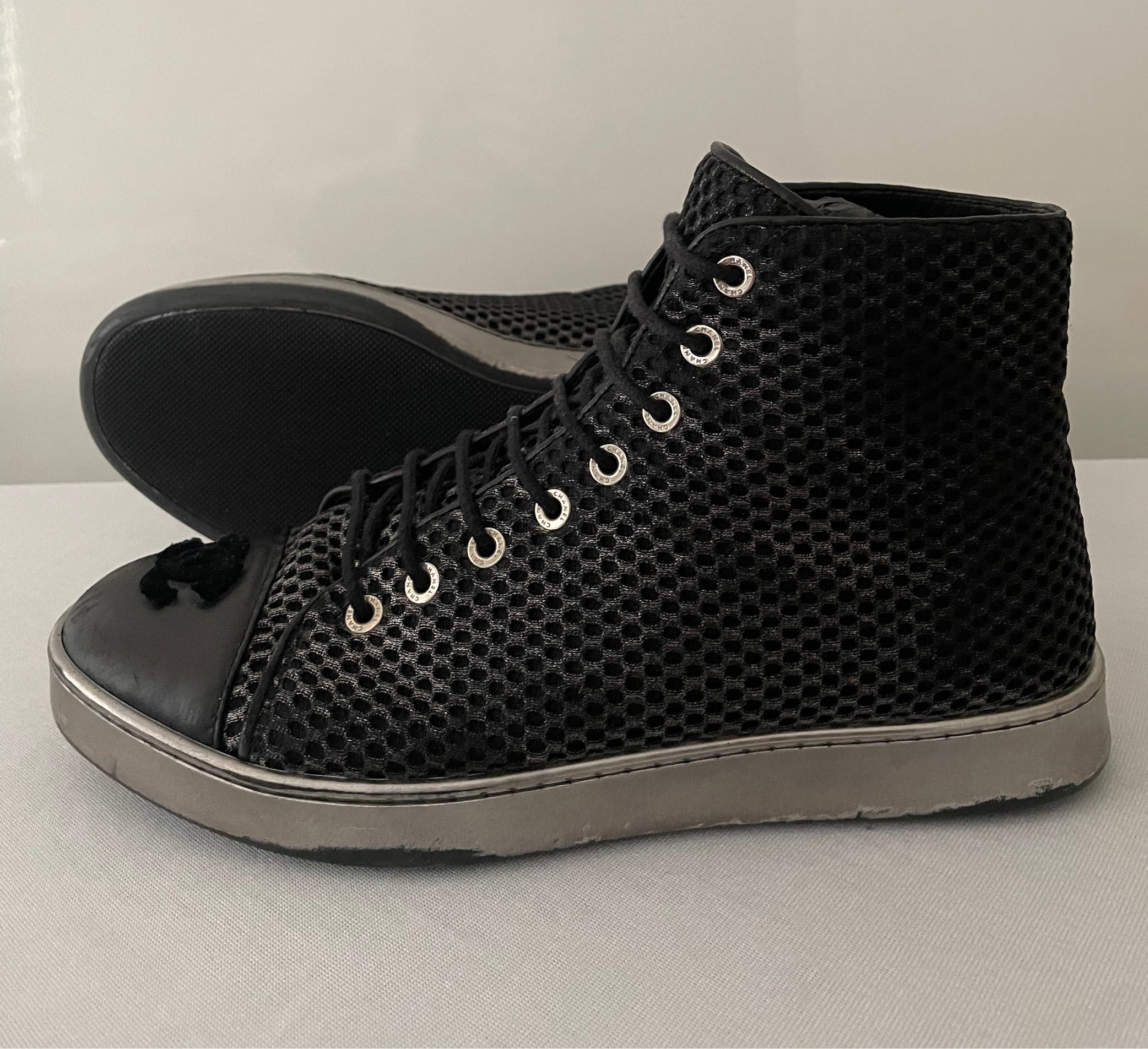 Chanel Mesh CC Hightop Sneakers