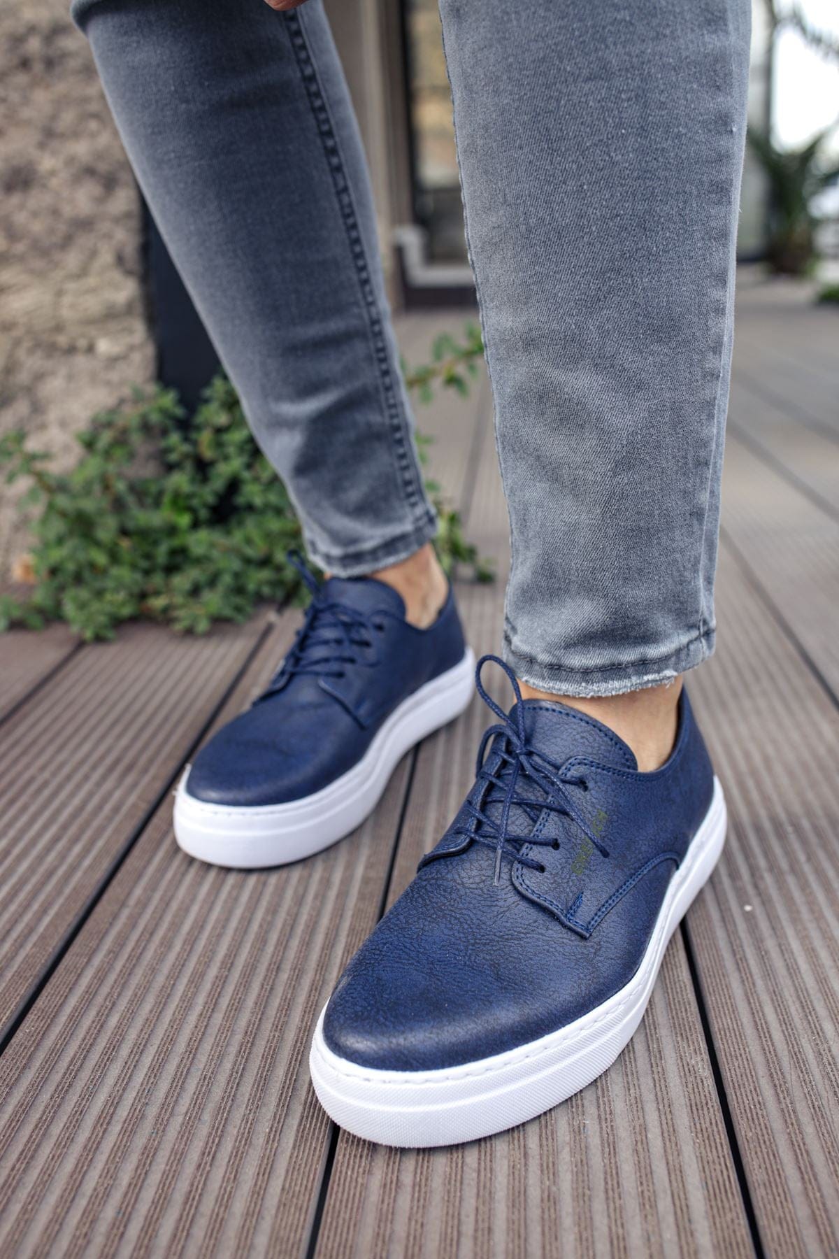 Chekich Men's Lace-up Navy Blue Shoes ch005