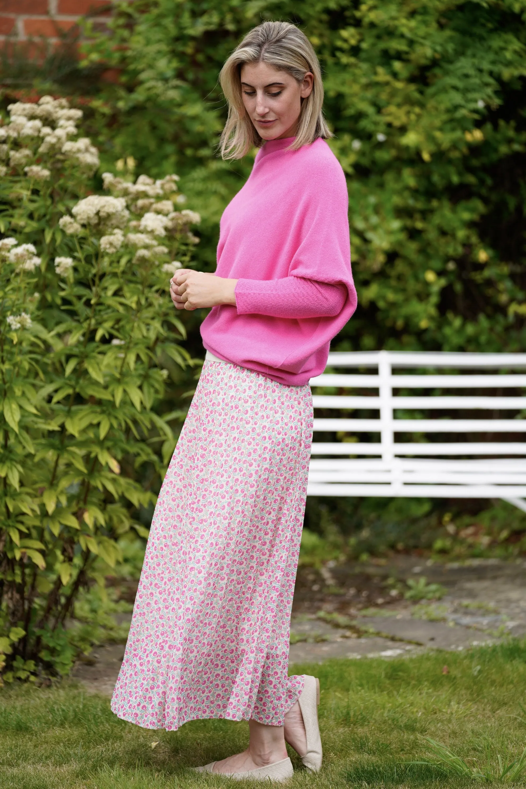 Cherry Blossom Pleated Skirt