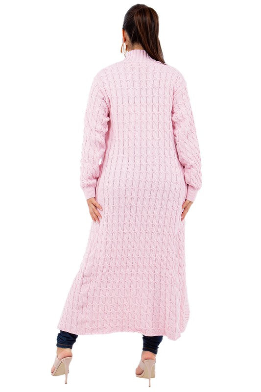 Chic Comfort Maxi Sweater Cardigan |Light Pink