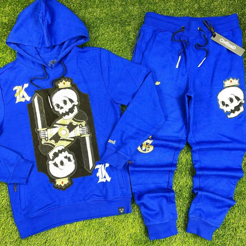 Civilized King Hoodie Set (Royal) /C9