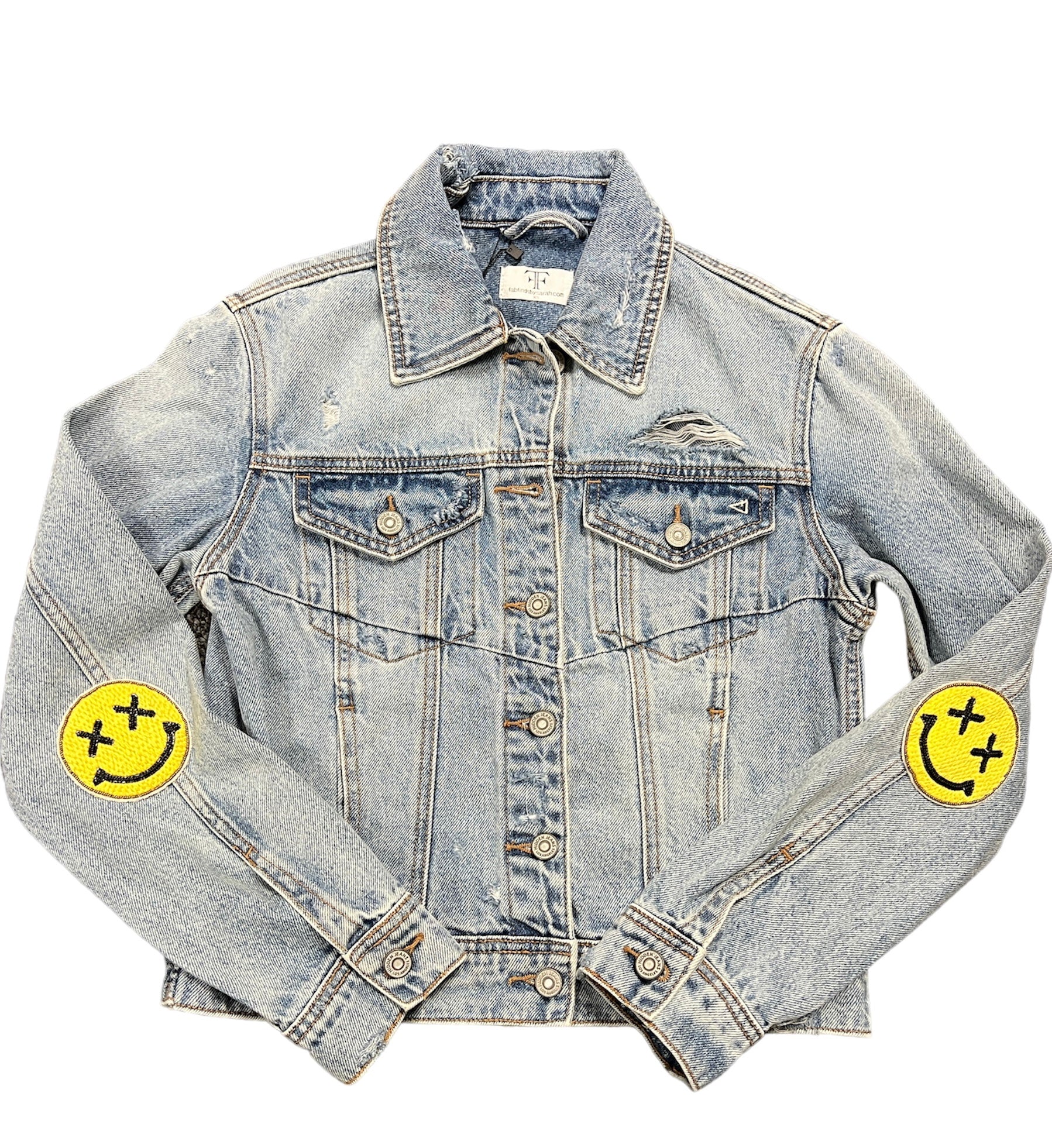 Collab322 Eye Spy Blue Denim Trucker Jacket