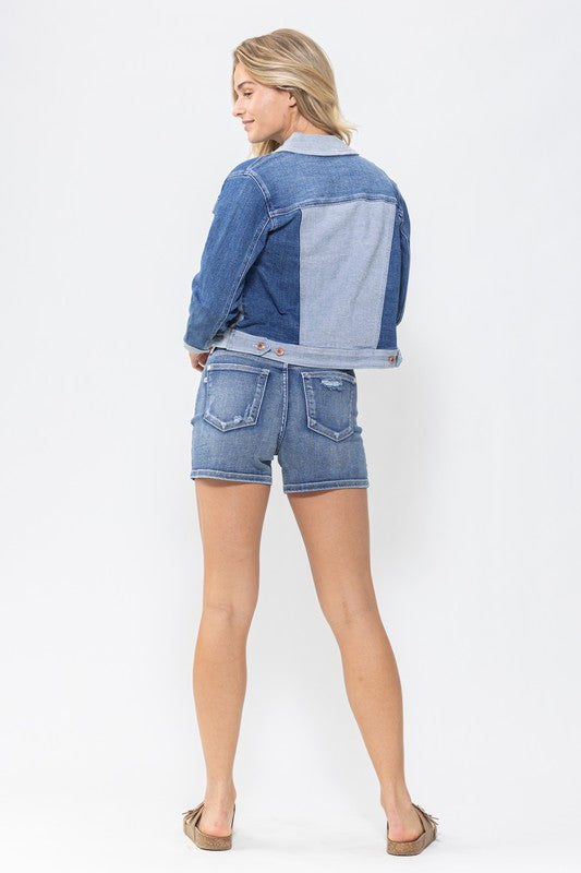 Color Block Denim Jacket