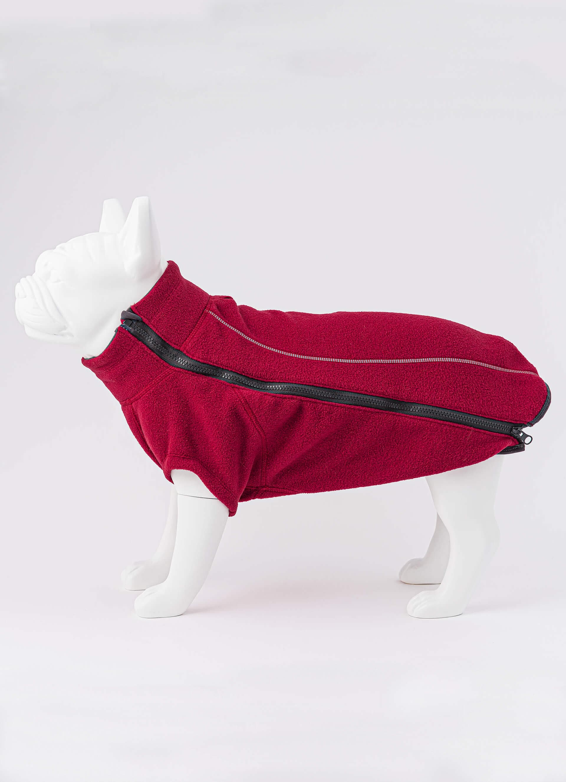 Cosy Warm Fleece Dog Jacket - Burgundy