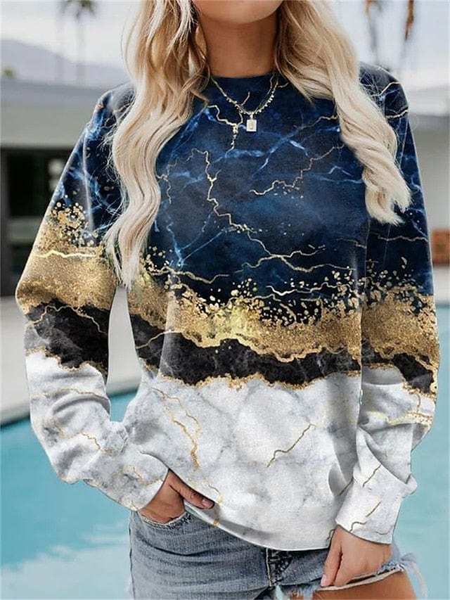 Cozy Plus Size Geometric Abstract Hoodie Sweatshirt