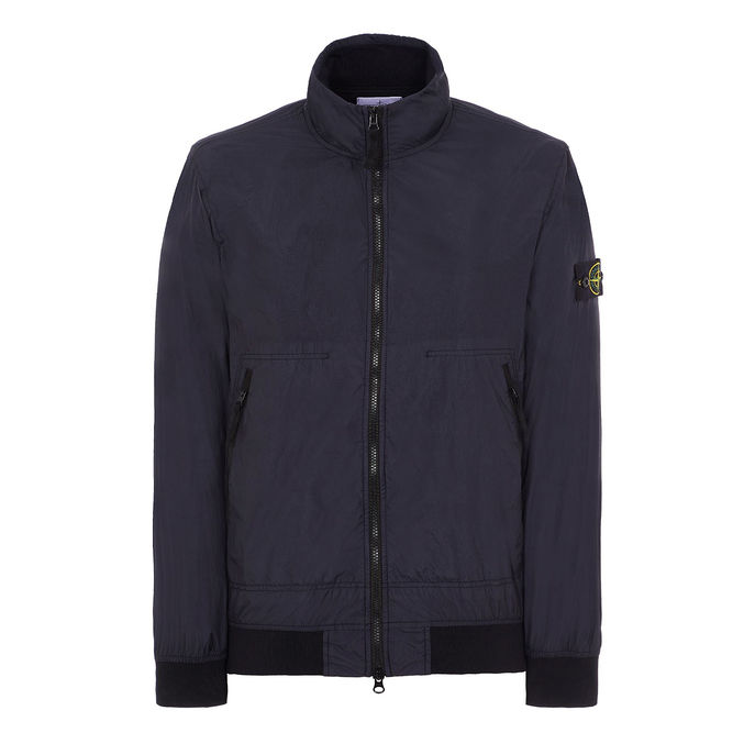 CRINCLE BOMBER JACKET Man Navy Blue 