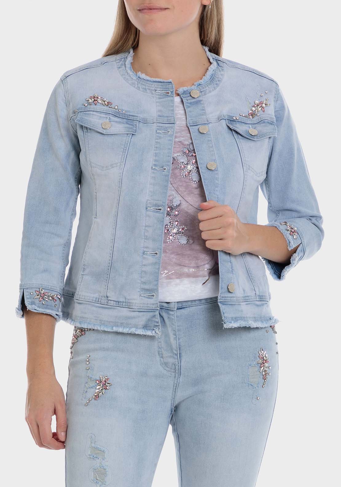 Denim Jacket With Gemstones