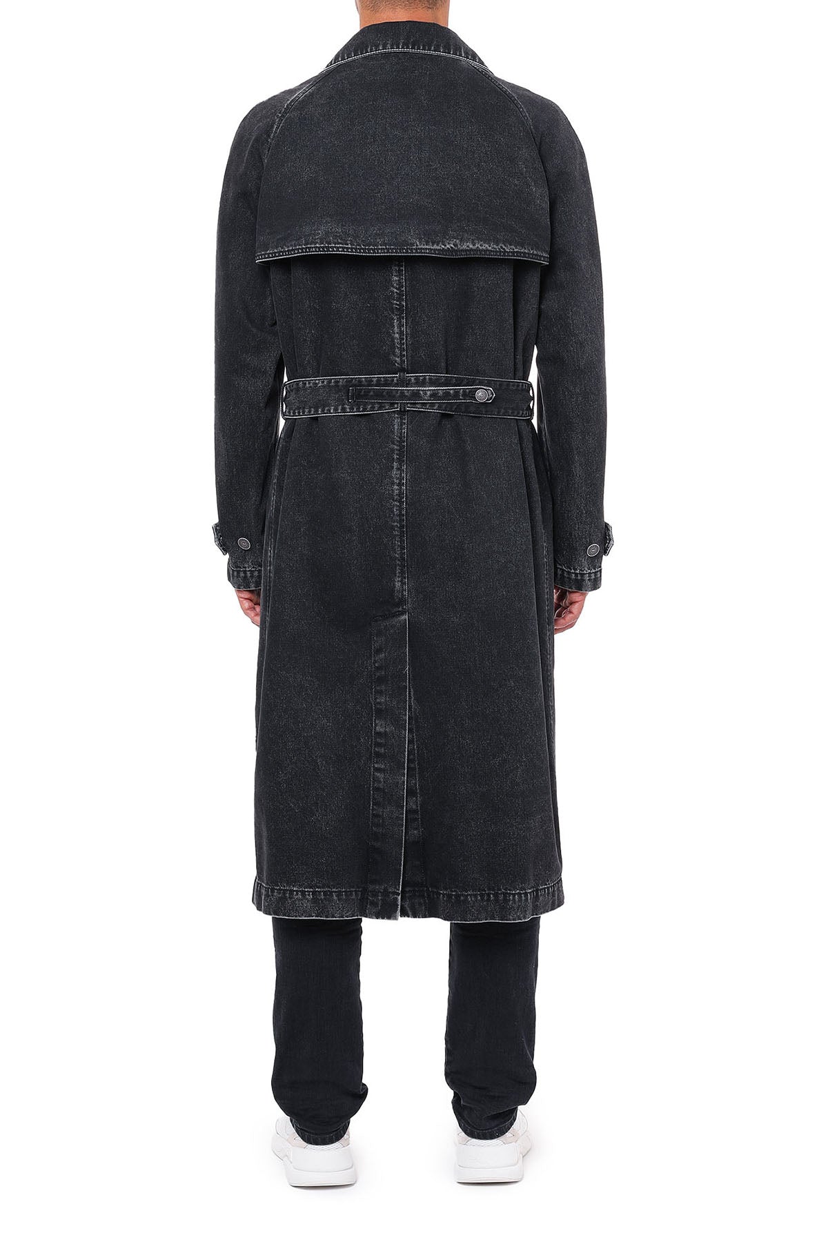 Diesel Belted Mid-Length Denim Trench Coat